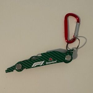 Heineken Green Bottle Opener Keychain Formula 1